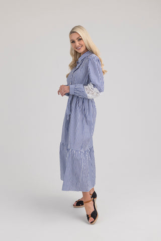 Molly Stripe And Lace Dress