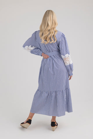 Molly Stripe And Lace Dress