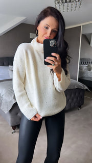 Embellished polo sweater