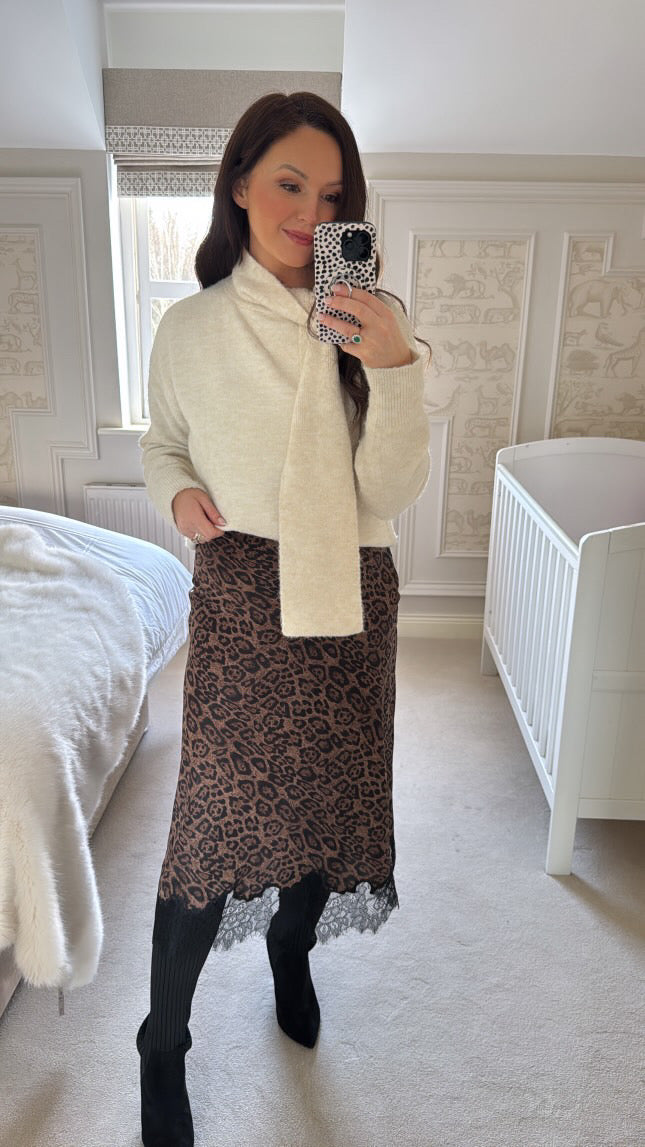 Raya leopard skirt