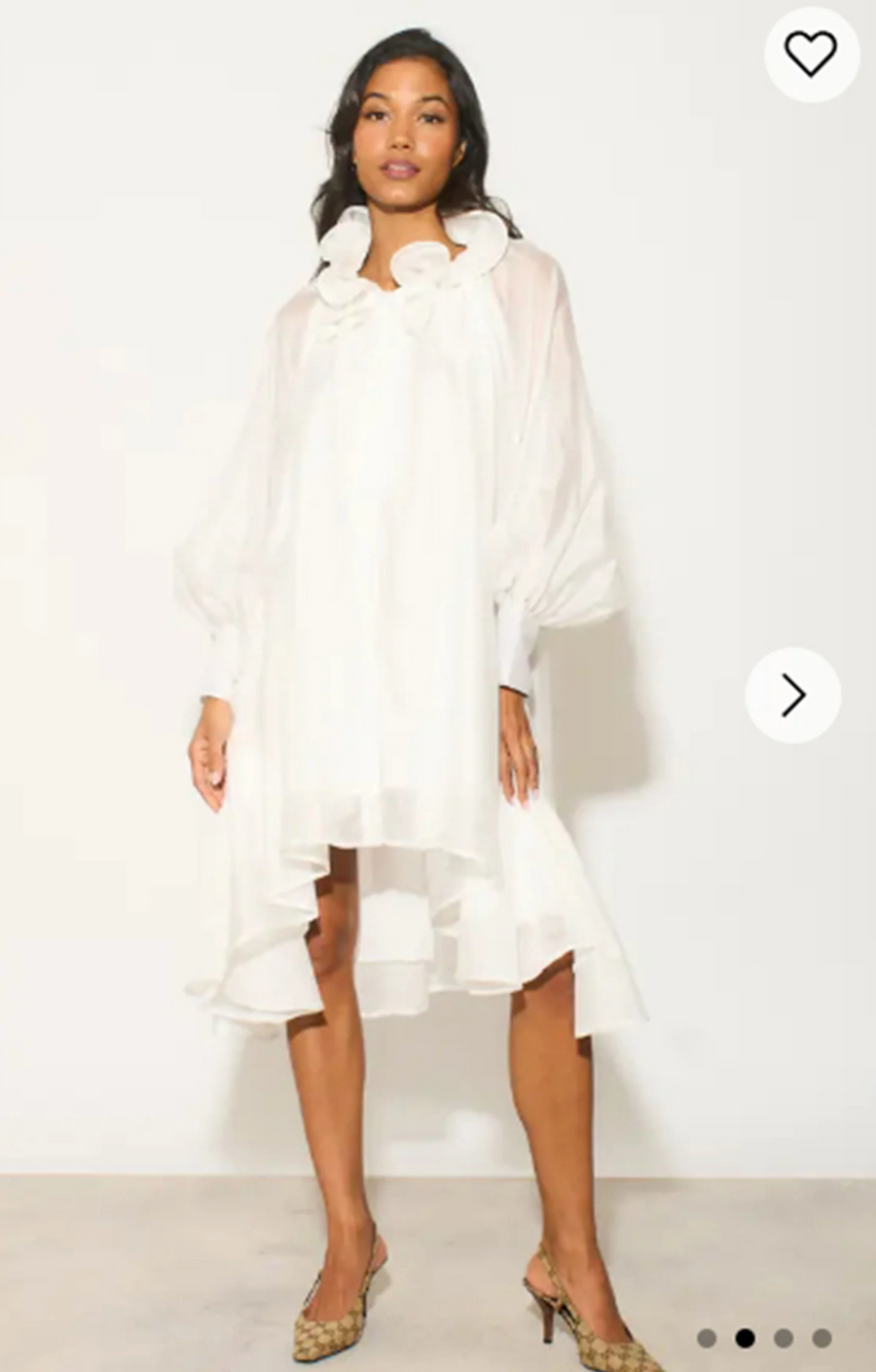 Ruffle tie neck oversized dress
