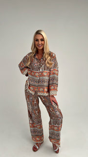 Aire two piece shirt and trouser set